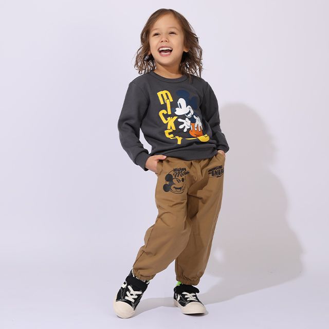 【ベビードール】ミッキー キャラクター3点セット 1028K / ベビーサイズ キッズ 長袖 トップス ボトムス トレーナー ロンT 長袖Tシャツ ロングパンツ 長ズボン 春秋冬 福袋 セット商品 お得なセット オリジナルバッグ付き 3点セット トータルコーディネート
