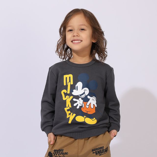 【ベビードール】ミッキー キャラクター3点セット 1028K / ベビーサイズ キッズ 長袖 トップス ボトムス トレーナー ロンT 長袖Tシャツ ロングパンツ 長ズボン 春秋冬 福袋 セット商品 お得なセット オリジナルバッグ付き 3点セット トータルコーディネート