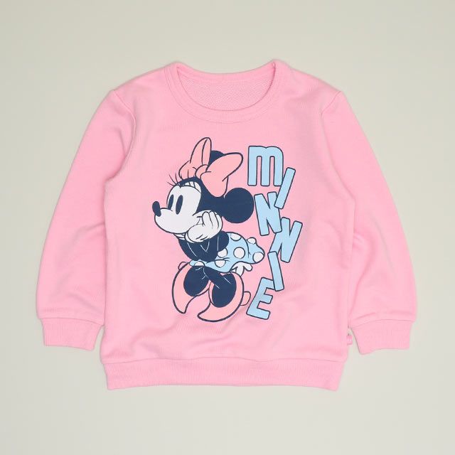 【ベビードール】ミニー キャラクター3点セット 1028K / ベビーサイズ キッズ 長袖 トップス ボトムス トレーナー ロンT 長袖Tシャツ ショートパンツ 短パン キュロット セット商品 オリジナルバッグ付き 3点セット トータルコーディネート