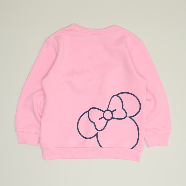 【ベビードール】ミニー キャラクター3点セット 1028K / ベビーサイズ キッズ 長袖 トップス ボトムス トレーナー ロンT 長袖Tシャツ ショートパンツ 短パン キュロット セット商品 オリジナルバッグ付き 3点セット トータルコーディネート