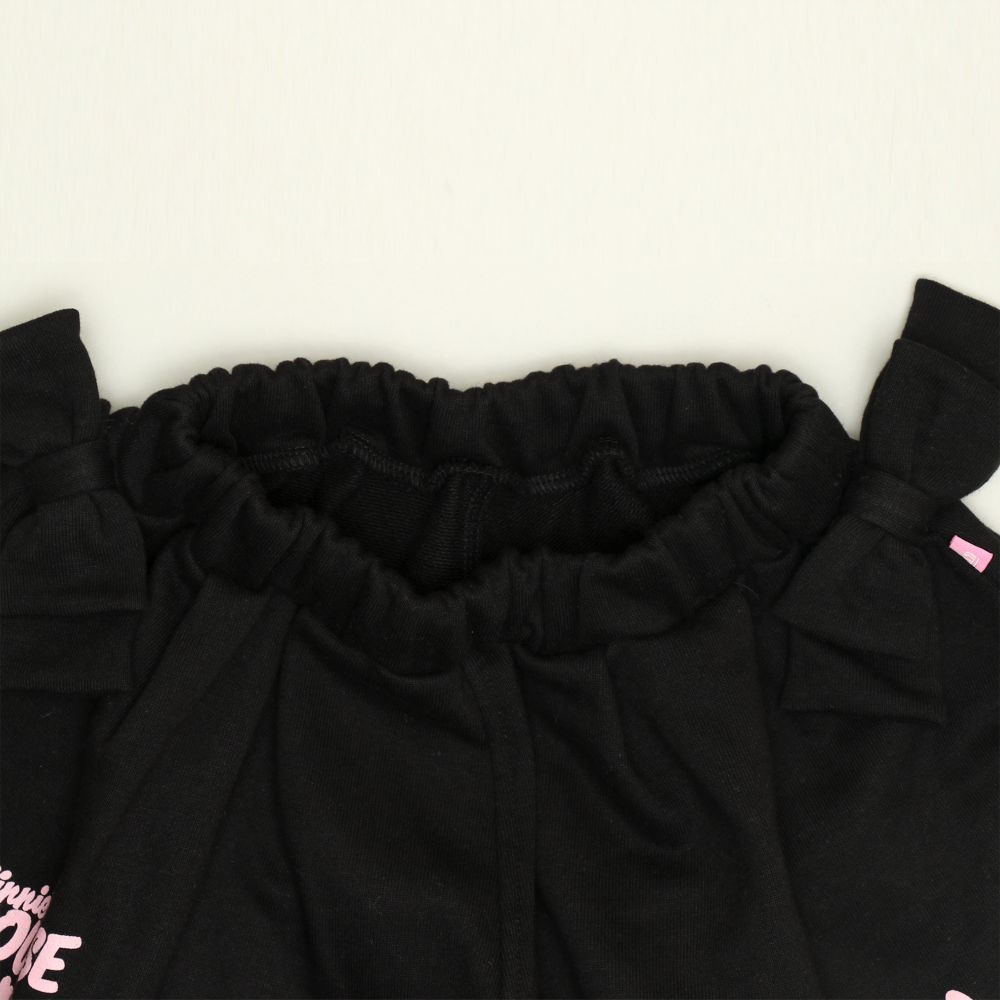 【ベビードール】ミニー キャラクター3点セット 1028K / ベビーサイズ キッズ 長袖 トップス ボトムス トレーナー ロンT 長袖Tシャツ ショートパンツ 短パン キュロット セット商品 オリジナルバッグ付き 3点セット トータルコーディネート