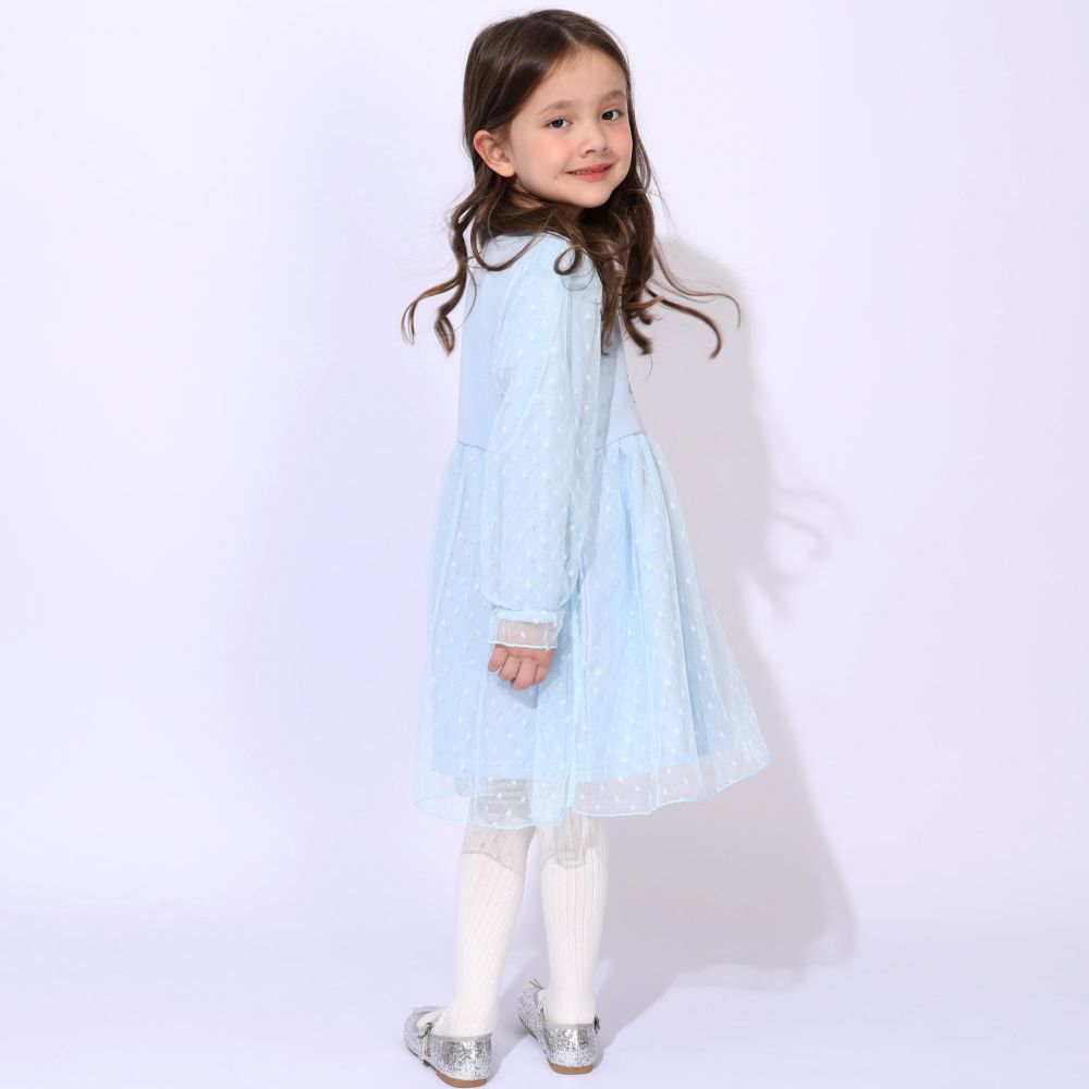 【ベビードール】エルサ プリンセス / チュールワンピース 1099K / ベビーサイズ キッズ 長袖 ワンピース スカート 袖チュール シフォン ガーリー