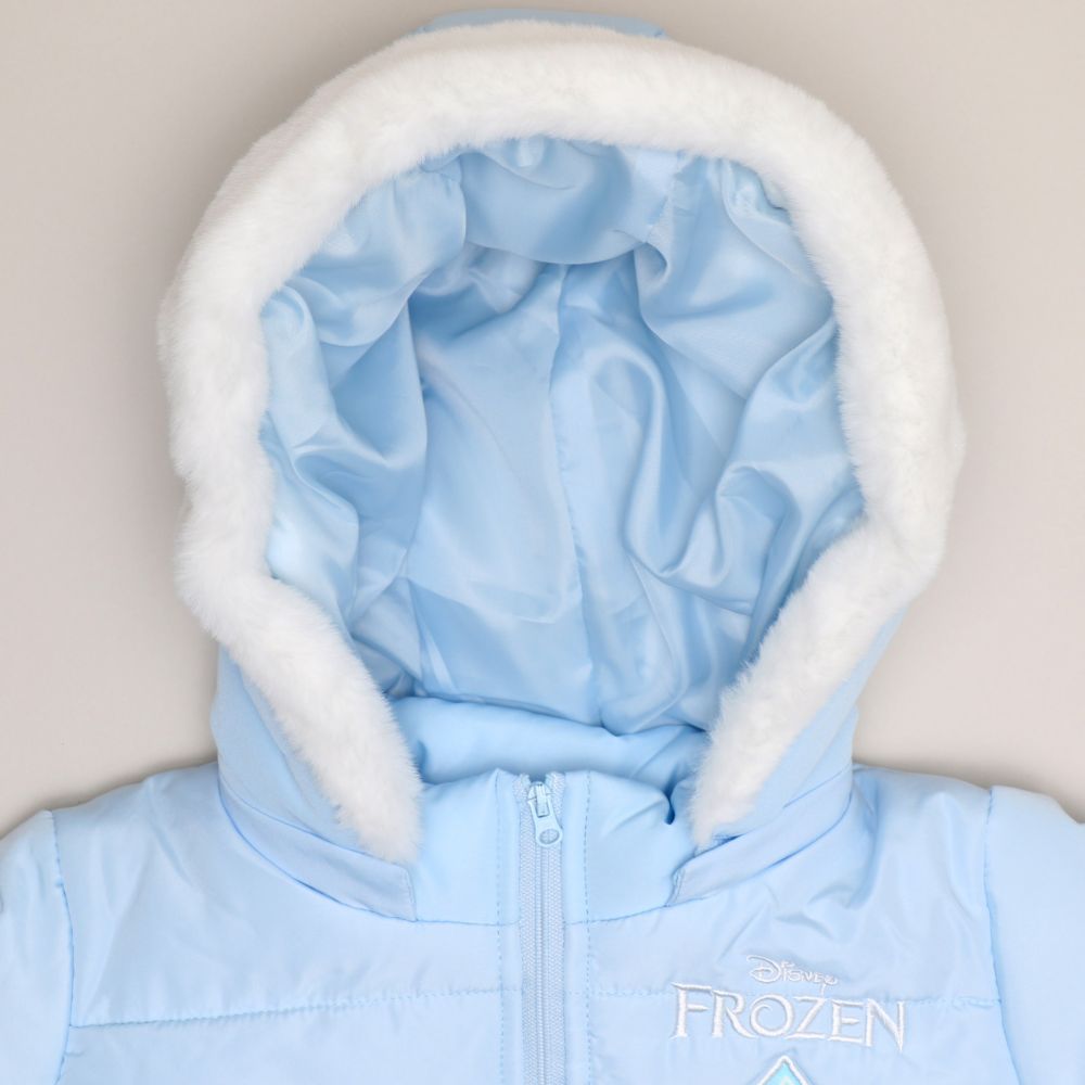 【ベビードール】アナ エルサ プリンセス / フリル中綿アウター 1100K / フード取り外し可能 2WAY キッズ トップス アウター 羽織り 中綿 ふわふわ ファー付き ガーリー 軽い 防寒 秋冬