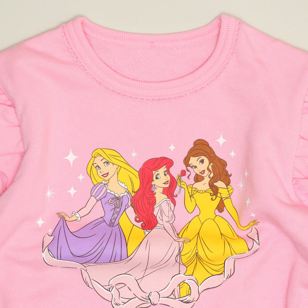 【ベビードール】プリンセス / キャラクター3点セット 1098K / ベビーサイズ キッズ 長袖 トップス ボトムス トレーナー ロンT Tシャツ ショートパンツ 短パン キュロット セット商品 オリジナルバッグ付き トータルコーディネート アリエル ベル ラプンツェル