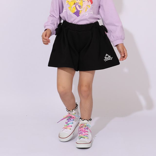 【ベビードール】プリンセス / キャラクター3点セット 1098K / ベビーサイズ キッズ 長袖 トップス ボトムス トレーナー ロンT Tシャツ ショートパンツ 短パン キュロット セット商品 オリジナルバッグ付き トータルコーディネート アリエル ベル ラプンツェル