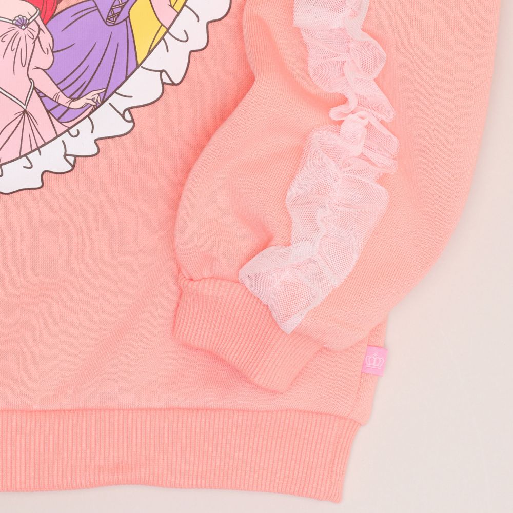 【ベビードール】プリンセス / 裏起毛袖チュールトレーナー 1101K / ラプンツェル アリエル ベル ベビーサイズ キッズ トップス 長袖 ボリューム袖 チュール フリル 裏起毛 あったか 秋冬 ガーリー