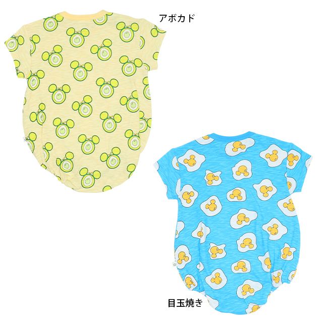 公式 ショップディズニー ベビードール ディズニー フードモチーフ総柄ぽってりロンパース 6261b
