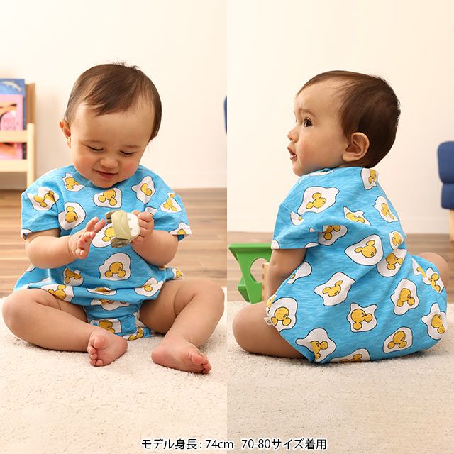 公式 ショップディズニー ベビードール ディズニー フードモチーフ総柄ぽってりロンパース 6261b