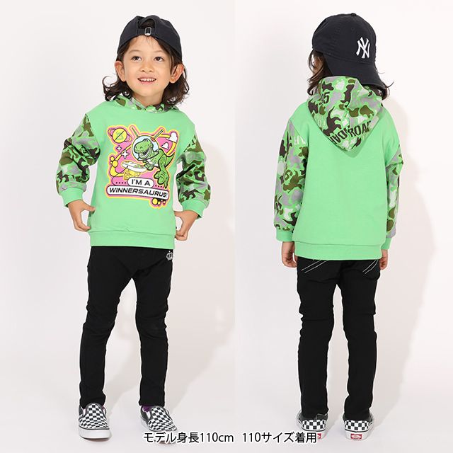 【ベビードール】ウッディ ジェシー 親子お揃い アニマル総柄パーカー 1137K / ベビーサイズ キッズ トップス 長袖 プルオーバー スウェット フーディー リンクコーデ ペアルック 親子コーデ アニマル柄