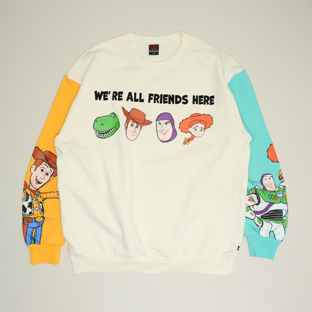 【ベビードール】トイ・ストーリー 親子お揃い 切り替えキャラクタートレーナー 1138A / 大人 ユニセックス 男女兼用 リンクコーデ ペアルック 親子コーデ トップス 長袖 スウェット カラフル