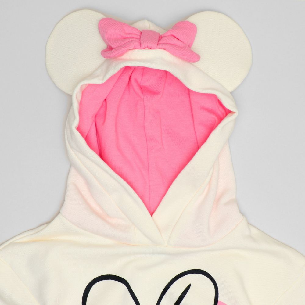 【ベビードール】ミニー 親子お揃い キャラクターBIGフェイスパーカー 1139K / ベビーサイズ キッズ トップス 長袖 プルオーバー スウェット フーディー 耳付きフード 立体モチーフ リンクコーデ ペアルック 親子コーデ