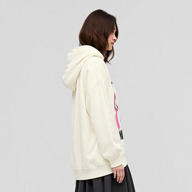 【ベビードール】ミニー 親子お揃い キャラクターBIGフェイスパーカー 1139A / 大人 ユニセックス 男女兼用 トップス 長袖 プルオーバー スウェット フーディー 耳付きフード 立体モチーフ リンクコーデ ペアルック 親子コーデ