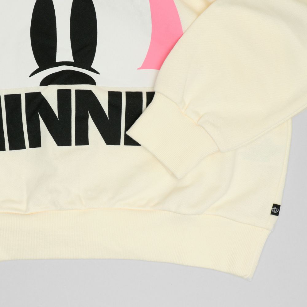 【ベビードール】ミニー 親子お揃い キャラクターBIGフェイスパーカー 1139A / 大人 ユニセックス 男女兼用 トップス 長袖 プルオーバー スウェット フーディー 耳付きフード 立体モチーフ リンクコーデ ペアルック 親子コーデ