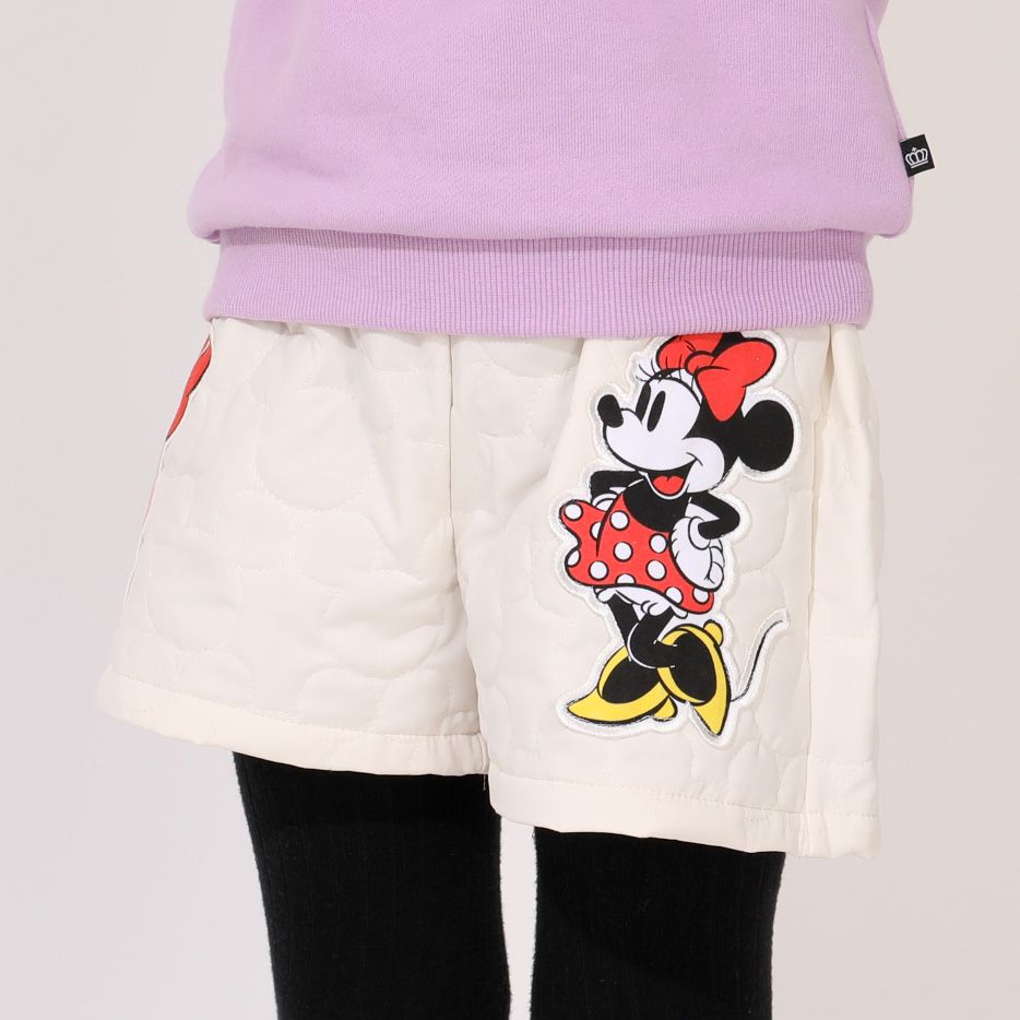 【ベビードール】ミニー キルティングショートパンツ 1140K / ベビーサイズ キッズ ボトムス 短パン 半ズボン キルト ウエスト総ゴム ゴム穴付 リンクコーデ ペアルック 兄弟姉妹おそろい