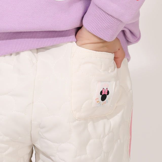 【ベビードール】ミニー キルティングショートパンツ 1140K / ベビーサイズ キッズ ボトムス 短パン 半ズボン キルト ウエスト総ゴム ゴム穴付 リンクコーデ ペアルック 兄弟姉妹おそろい