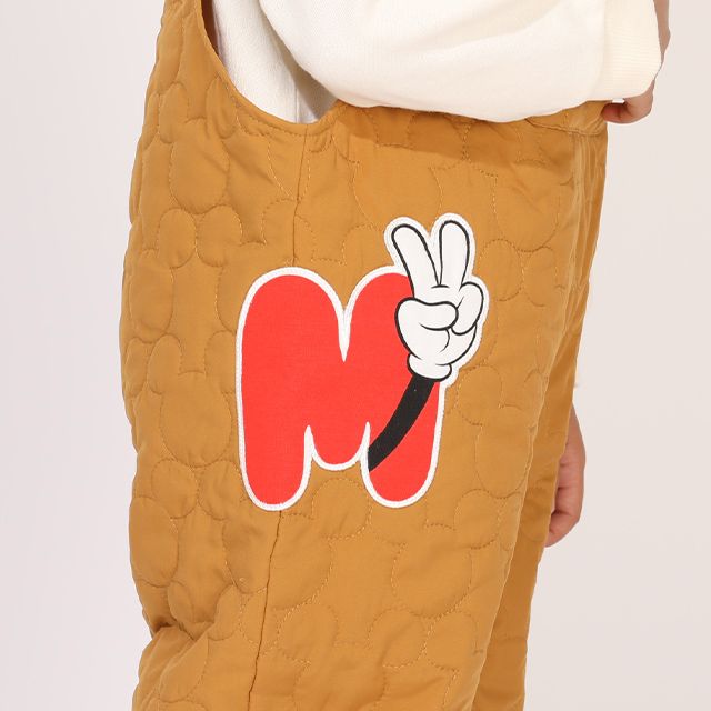 【ベビードール】ミッキー キルティングサロペット 1141K / ベビーサイズ キッズ ボトムス 長ズボン ロングパンツ サロペット オーバーオール キルト リンクコーデ ペアルック 兄弟姉妹おそろい