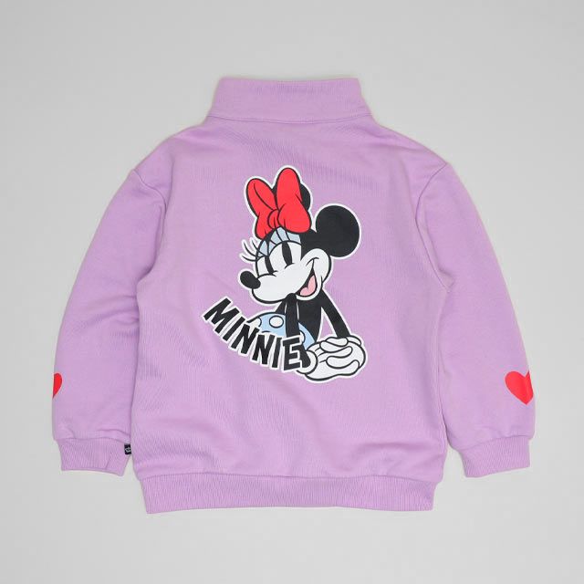 【ベビードール】ミニー キャラクターハーフジップトレーナー 1145K / ベビーサイズ キッズ トップス 長袖 プルオーバー スウェット 襟付き