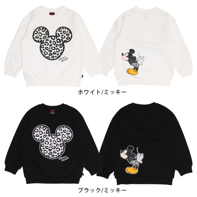 【ベビードール】ミッキー 親子お揃い アニマルモチーフトレーナー 1201K / ベビーサイズ キッズ トップス 長袖 リンクコーデ ペアルック 親子コーデ プルオーバー スウェット つながるデザイン アニマル柄 ヒョウ柄 レオパード柄