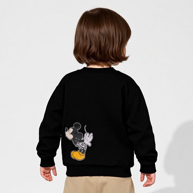 【ベビードール】ミッキー 親子お揃い アニマルモチーフトレーナー 1201K / ベビーサイズ キッズ トップス 長袖 リンクコーデ ペアルック 親子コーデ プルオーバー スウェット つながるデザイン アニマル柄 ヒョウ柄 レオパード柄