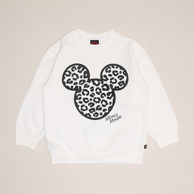【ベビードール】ミッキー 親子お揃い アニマルモチーフトレーナー 1201K / ベビーサイズ キッズ トップス 長袖 リンクコーデ ペアルック 親子コーデ プルオーバー スウェット つながるデザイン アニマル柄 ヒョウ柄 レオパード柄