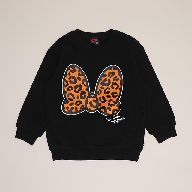 【ベビードール】ミニー 親子お揃い アニマルモチーフトレーナー 1201K / ベビーサイズ キッズ トップス 長袖 リンクコーデ ペアルック 親子コーデ プルオーバー スウェット つながるデザイン アニマル柄 ヒョウ柄 レオパード柄