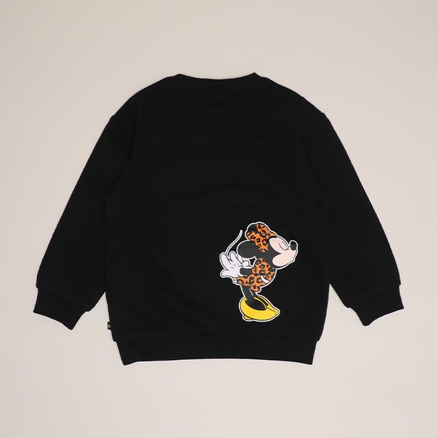 【ベビードール】ミニー 親子お揃い アニマルモチーフトレーナー 1201K / ベビーサイズ キッズ トップス 長袖 リンクコーデ ペアルック 親子コーデ プルオーバー スウェット つながるデザイン アニマル柄 ヒョウ柄 レオパード柄