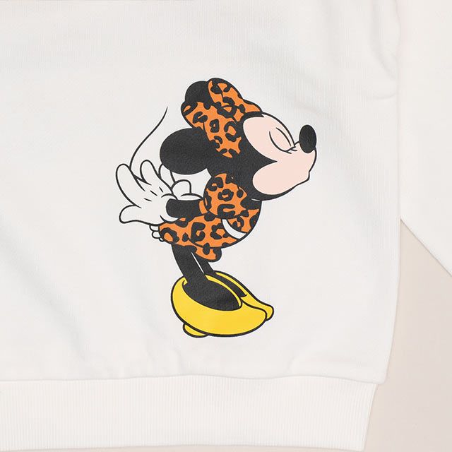 【ベビードール】ミニー 親子お揃い アニマルモチーフトレーナー 1201K / ベビーサイズ キッズ トップス 長袖 リンクコーデ ペアルック 親子コーデ プルオーバー スウェット つながるデザイン アニマル柄 ヒョウ柄 レオパード柄