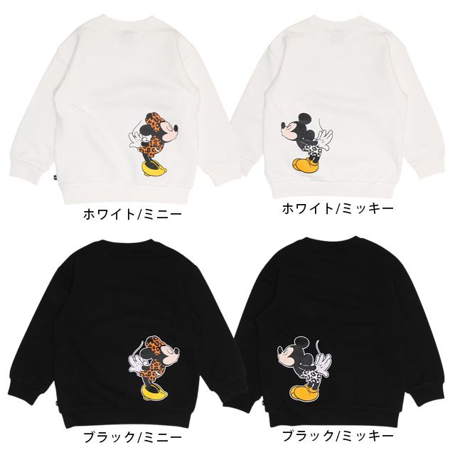 【ベビードール】ミニー 親子お揃い アニマルモチーフトレーナー 1201K / ベビーサイズ キッズ トップス 長袖 リンクコーデ ペアルック 親子コーデ プルオーバー スウェット つながるデザイン アニマル柄 ヒョウ柄 レオパード柄