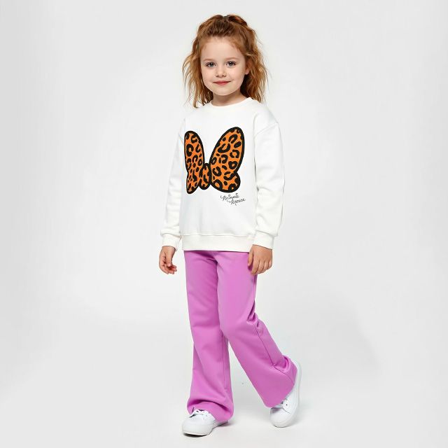 【ベビードール】ミニー 親子お揃い アニマルモチーフトレーナー 1201K / ベビーサイズ キッズ トップス 長袖 リンクコーデ ペアルック 親子コーデ プルオーバー スウェット つながるデザイン アニマル柄 ヒョウ柄 レオパード柄