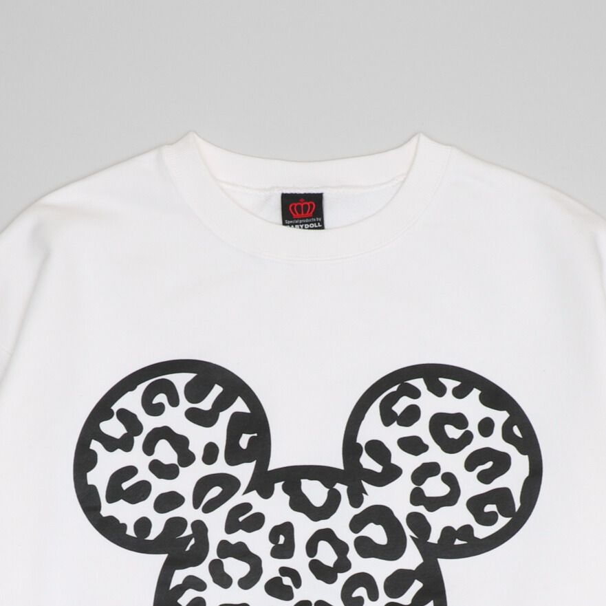 【ベビードール】ミッキー 親子お揃い アニマルモチーフトレーナー 1201A / 大人 ユニセックス 男女兼用 トップス 長袖 リンクコーデ ペアルック 親子コーデ プルオーバー スウェット つながるデザイン アニマル柄 ヒョウ柄 レオパード柄