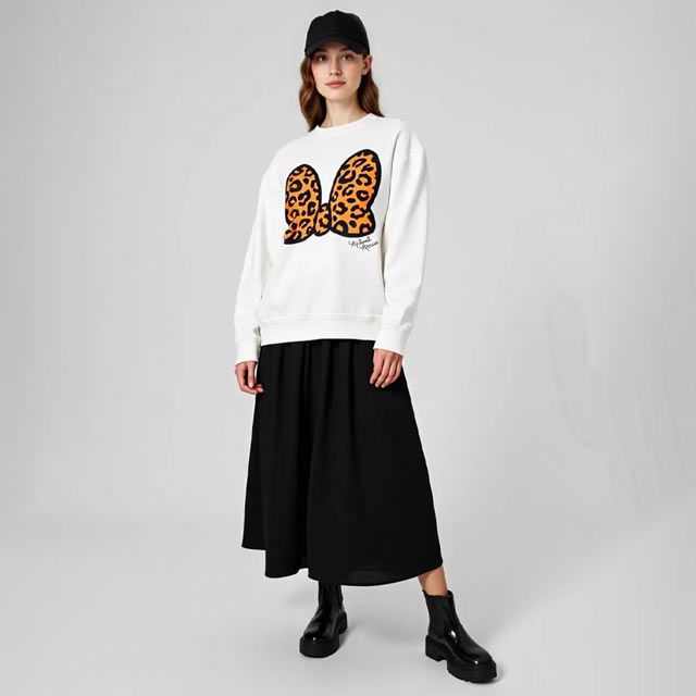 【ベビードール】ミニー 親子お揃い アニマルモチーフトレーナー 1201A / 大人 ユニセックス 男女兼用 トップス 長袖 リンクコーデ ペアルック 親子コーデ プルオーバー スウェット つながるデザイン アニマル柄 ヒョウ柄 レオパード柄