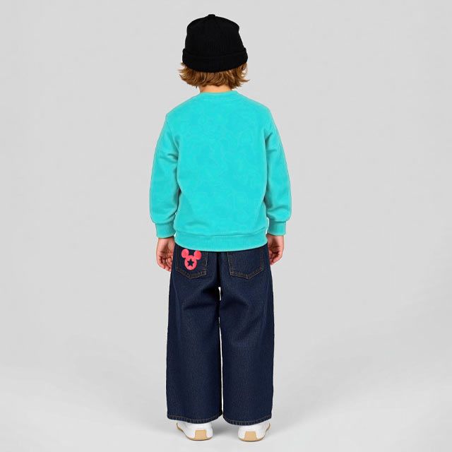 【ベビードール】ミッキー アニマルロゴトレーナー 1202K / ベビーサイズ キッズ トップス 長袖 プルオーバー スウェット アニマル柄 ヒョウ柄 レオパード柄