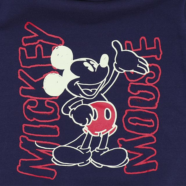 【ベビードール】ミッキー 裏起毛ビックシルエットパーカー 7191K / ベビーサイズ キッズ トップス 長袖 スウェット素材