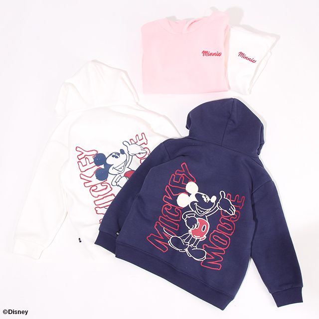 【ベビードール】ミッキー 裏起毛ビックシルエットパーカー 7191K / ベビーサイズ キッズ トップス 長袖 スウェット素材