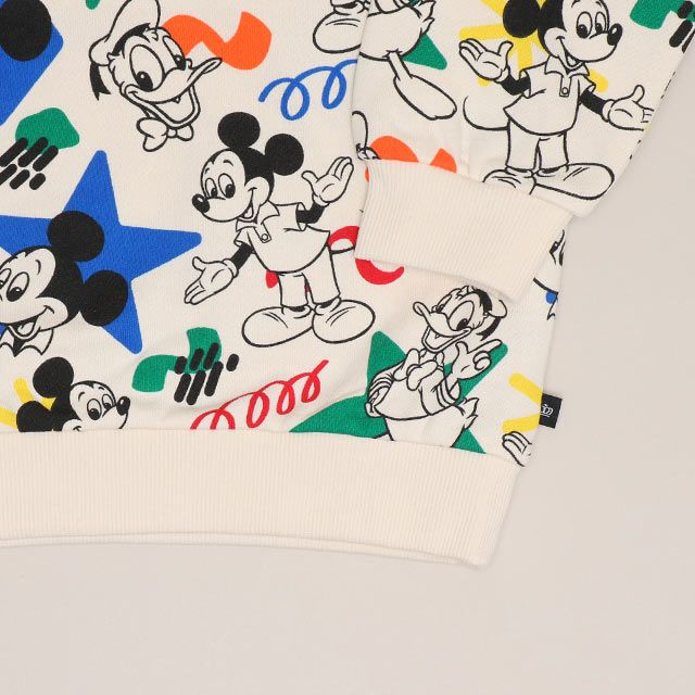 【ベビードール】ミニー デイジー 親子お揃い カラフル総柄トレーナー 1203K / ベビーサイズ キッズ トップス 長袖 リンクコーデ ペアルック 親子コーデ プルオーバー スウェット