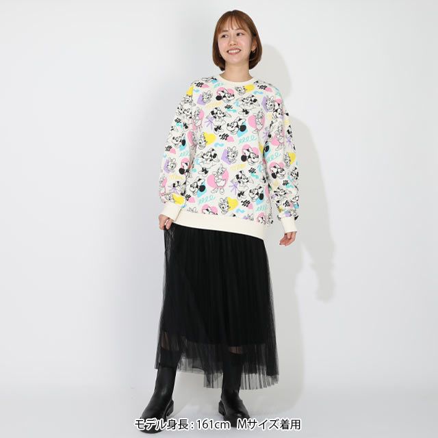 【ベビードール】ミッキー ドナルド 親子お揃い カラフル総柄トレーナー 1203A / 大人 ユニセックス 男女兼用 トップス 長袖 リンクコーデ ペアルック 親子コーデ プルオーバー スウェット