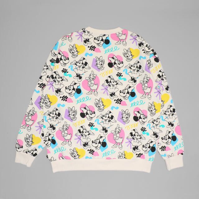 【ベビードール】ミニー デイジー 親子お揃い カラフル総柄トレーナー 1203A / 大人 ユニセックス 男女兼用 トップス 長袖 リンクコーデ ペアルック 親子コーデ プルオーバー スウェット