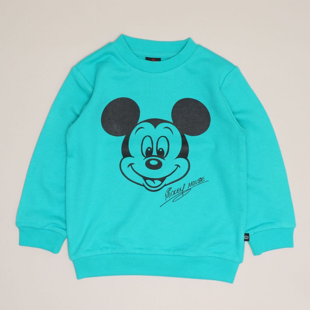 【ベビードール】ミッキー キャラクター セットアップ 1204K / ベビーサイズ キッズ トップス ボトムス 長袖 長ズボン クルーネック スウェット 2点セット 上下セット コーデセット 楽ちん