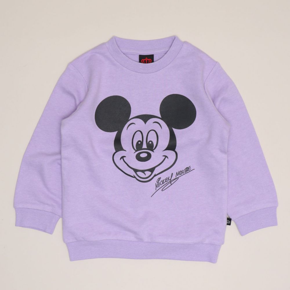 【ベビードール】ミッキー キャラクター セットアップ 1204K / ベビーサイズ キッズ トップス ボトムス 長袖 長ズボン クルーネック スウェット 2点セット 上下セット コーデセット 楽ちん