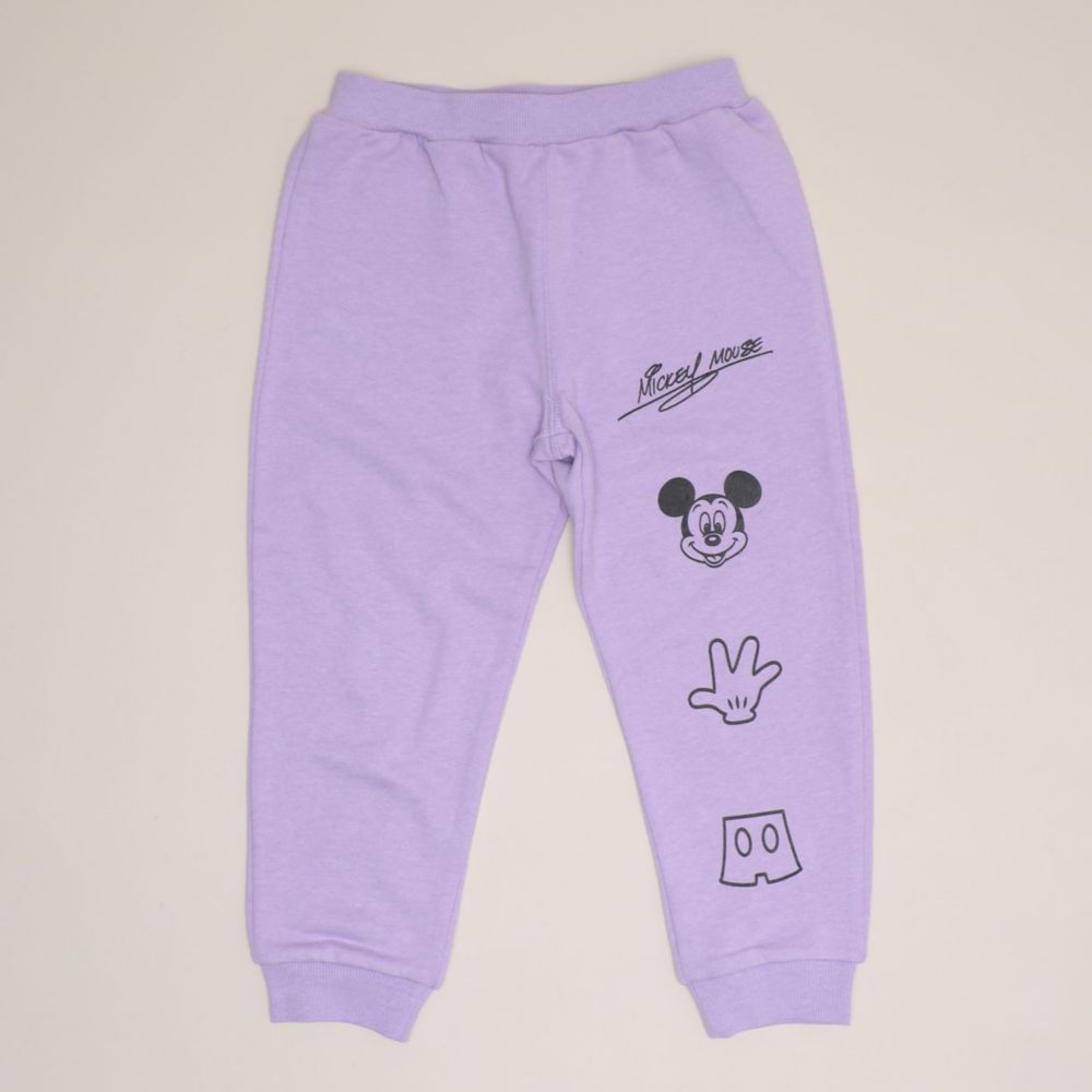 【ベビードール】ミッキー キャラクター セットアップ 1204K / ベビーサイズ キッズ トップス ボトムス 長袖 長ズボン クルーネック スウェット 2点セット 上下セット コーデセット 楽ちん