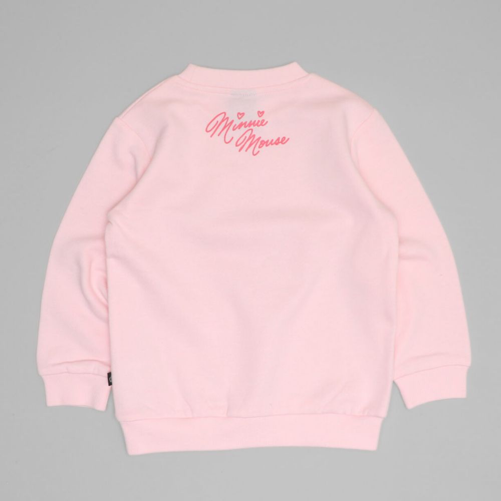 【ベビードール】ミニー キャラクター セットアップ 1204K / ベビーサイズ キッズ トップス ボトムス 長袖 長ズボン クルーネック スウェット 2点セット 上下セット コーデセット 楽ちん