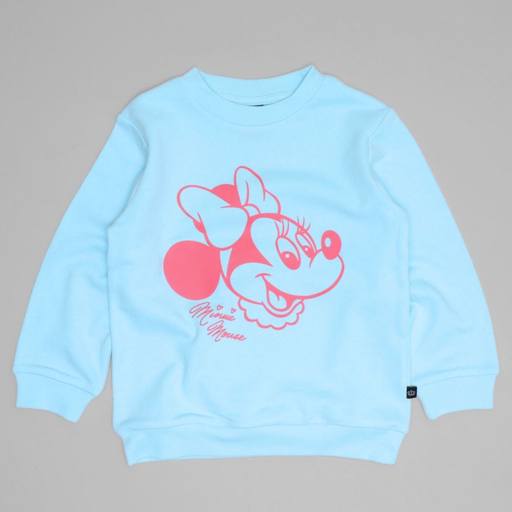 【ベビードール】ミニー キャラクター セットアップ 1204K / ベビーサイズ キッズ トップス ボトムス 長袖 長ズボン クルーネック スウェット 2点セット 上下セット コーデセット 楽ちん