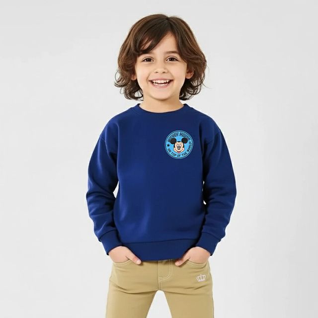 【ベビードール】ミッキー バックBIGロゴトレーナー 1205K / ベビーサイズ キッズ トップス 長袖 プルオーバー スウェット サガラ刺繍 バックロゴ