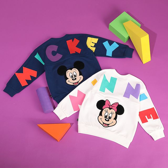 【ベビードール】ミッキー バックBIGロゴトレーナー 1205K / ベビーサイズ キッズ トップス 長袖 プルオーバー スウェット サガラ刺繍 バックロゴ