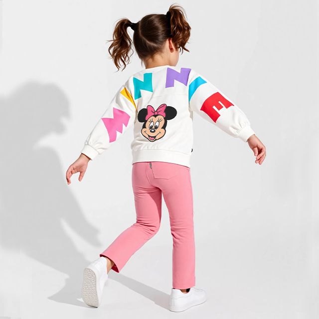 【ベビードール】ミニー バックBIGロゴトレーナー 1205K / ベビーサイズ キッズ トップス 長袖 プルオーバー スウェット サガラ刺繍 バックロゴ