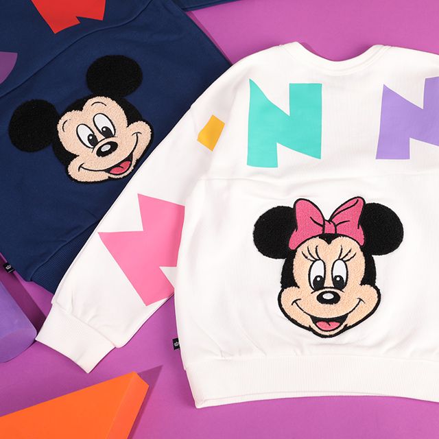 【ベビードール】ミニー バックBIGロゴトレーナー 1205K / ベビーサイズ キッズ トップス 長袖 プルオーバー スウェット サガラ刺繍 バックロゴ