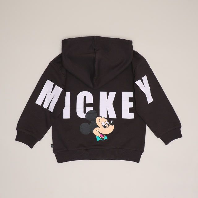 【ベビードール】ミッキー 親子お揃い バックロゴパーカー 1206K / ベビーサイズ キッズ トップス 長袖 リンクコーデ ペアルック 親子コーデ プルオーバー スウェット フーディ バックロゴ
