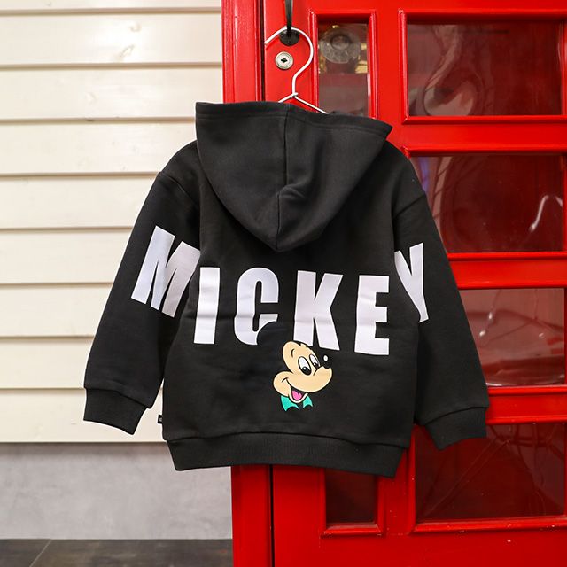 【ベビードール】ミッキー 親子お揃い バックロゴパーカー 1206K / ベビーサイズ キッズ トップス 長袖 リンクコーデ ペアルック 親子コーデ プルオーバー スウェット フーディ バックロゴ