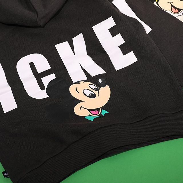 【ベビードール】ミッキー 親子お揃い バックロゴパーカー 1206K / ベビーサイズ キッズ トップス 長袖 リンクコーデ ペアルック 親子コーデ プルオーバー スウェット フーディ バックロゴ