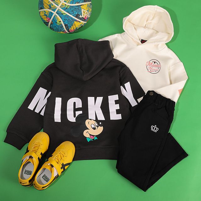 【ベビードール】ミニー 親子お揃い バックロゴパーカー 1206K / ベビーサイズ キッズ トップス 長袖 リンクコーデ ペアルック 親子コーデ プルオーバー スウェット フーディ バックロゴ